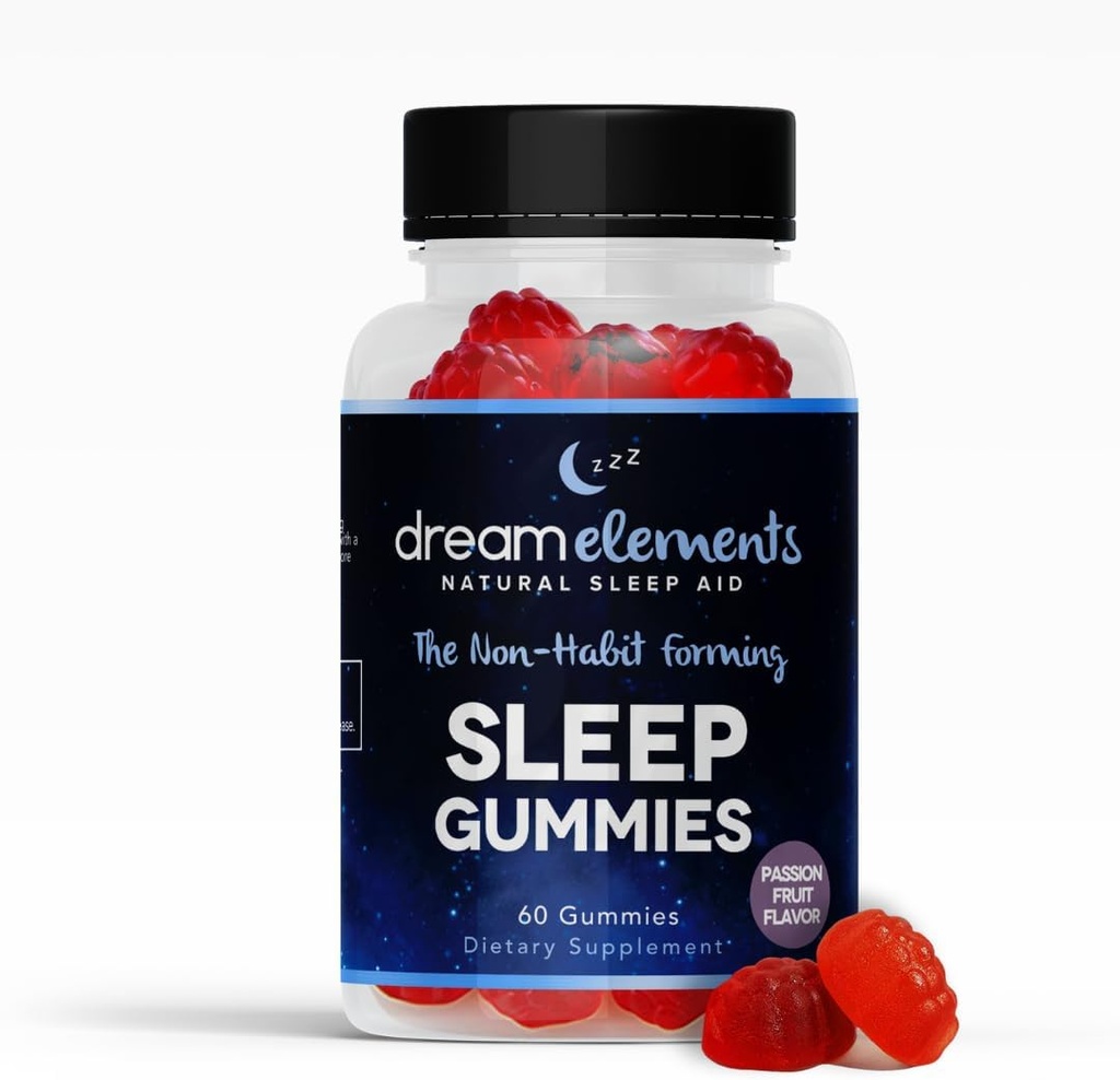 Suplement do snu Gummies - Wszystkie naturalne, Passion Fruit Flavor, 60ct