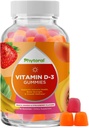 Gumy witaminy D do żucia dla dorosłych - Pyszne codzienne Gummeje witaminy D3 D3 z D3 2000IU na serwowanie - Gluten i żelatyna Free Non-GMO Gummy dla dorosłych Wsparcie odporności (1 miesiąc)