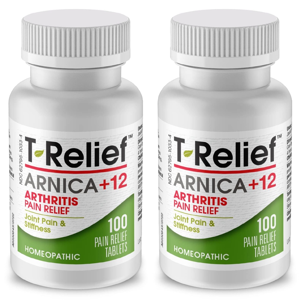 T- Relief Extra Siła Artrea Arnica + 12 Ból Relieving Natural Medicines Pomoc Redukcja nasilenia bolesności Aches & Pain in Joints Naturalnie - 100 Tabletki (2 opakowania)