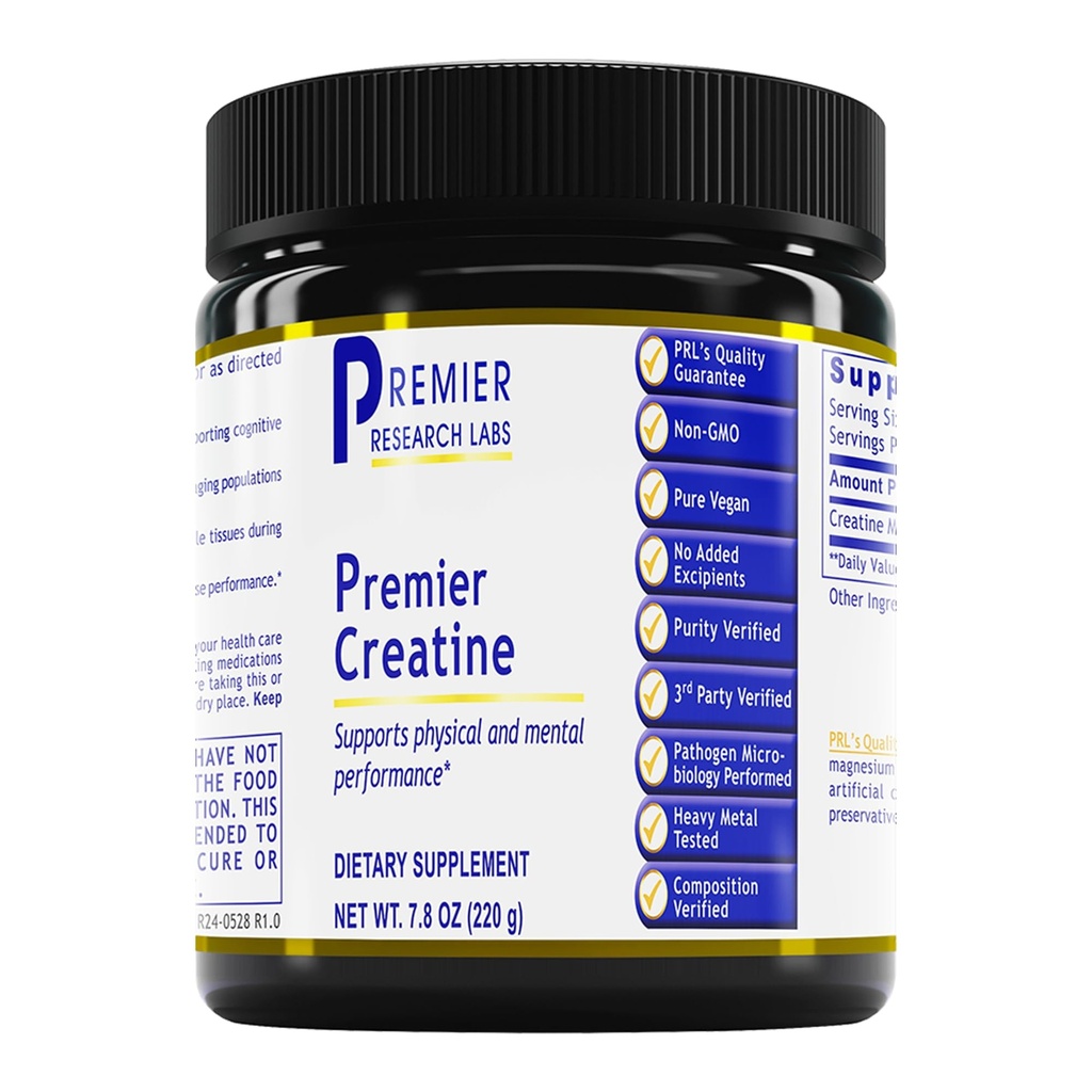 Premier Research Labs Premier Creature - Monowodny proszek kreatora, Proszek kreatora dla mężczyzn, Kobiety, Wegetarianie, Przyjazna Wegańska formuła - 7.8 oz (40 Sług)