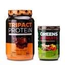 Nutrologia TRIPACT Białko w proszku, 7- in-1 Mieszany shake zastępczy, Kremowy Czekolada (40 Słupki) Zielenina i owoce Powder- Naturalne spożywane Superfood, Czekolada (30 Słupki)
