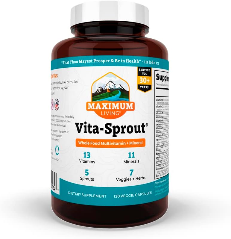 Maximum Living - Vita- Sprout Whole- Food Multivitamin & Phytonutrient Blend - 120 kapsułki