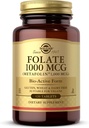 Solgar Folate 1000 µg - 120 tabletek - 1000 µg Bio- Aktywne Metafoliny - Wegan, Gluten Free, Wolny od mleka, Kosher - 120 Służba