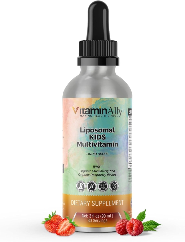 Liposomal Kids Liquid Multivitamin Amend124; Non- GMO Amend124; Clean Amend124; Sugar Free Amend124; Gluten Free Amend124; Organic Berry Flavors Amend124; Immune Support Amend124; Bone Health Amend124; Ogólny Wellness Amend124; 30 Serngs Amend124; 3 fl oz