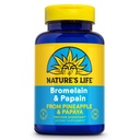 Bromelain & Papain & Nature 's Life 124; Enzymy proteolityczne na rzecz wsparcia i komfortu trawienia 124; z Ananas & Papaya 124; 250mg Ea 124; 100 Kapsułki wegetariańskie