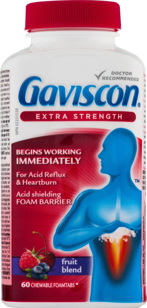 Gaviscon Ekstra Siła Owoce Antacid 60 Tabletki
