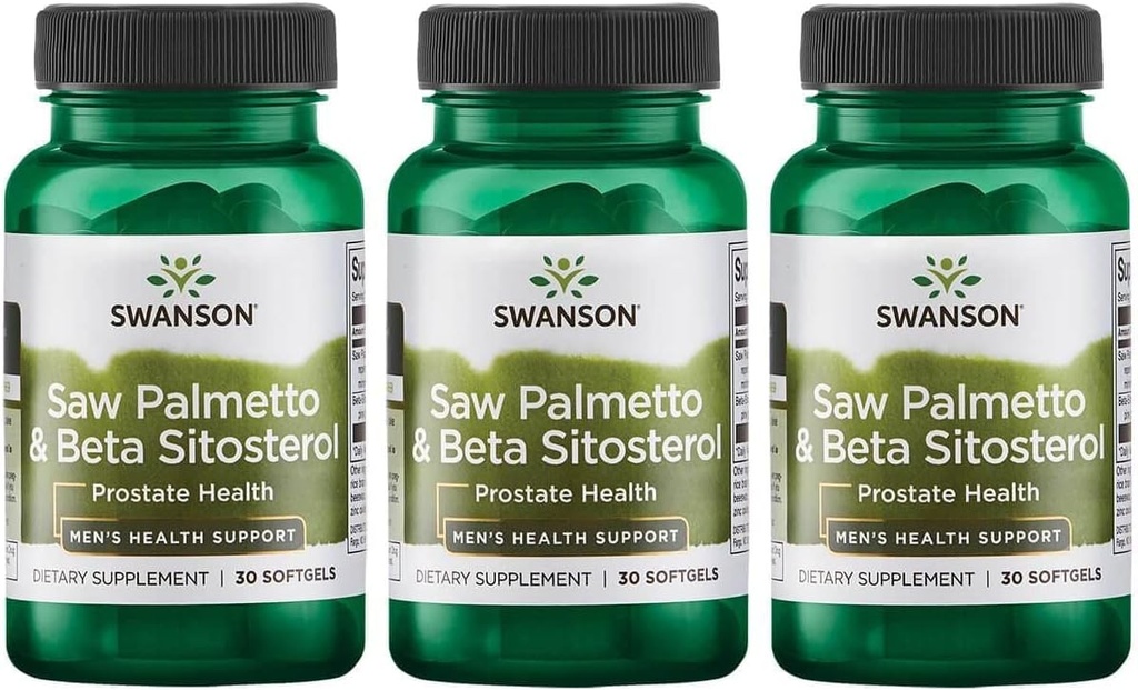 Swanson Saw Palmetto i Beta Sitosterol 30 Sgels (3 opakowania)