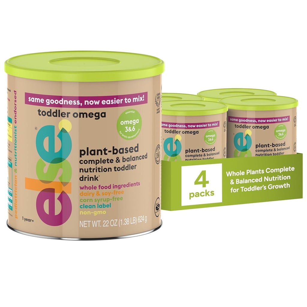 Inne Toddler Formuła 12- 36 Miesiące - Plant- based, Dairy- Free & Lactose- Free Baby Formula - Dairy Free Formula, Omega 3 & 6 dla rozwoju mózgu - Soy Formula Alternative, (22 oz, 4 Pack)