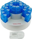 Deke Home - 31 Dzień Miesięczny Pill Organizator XL z Pill Cutter, BPA- Free, 4 razy dziennie (AM PM), Duże Pill Box dla wielu Daily Daily Dosses, Usuwalne Komory, Hard Case Travel Dispenser