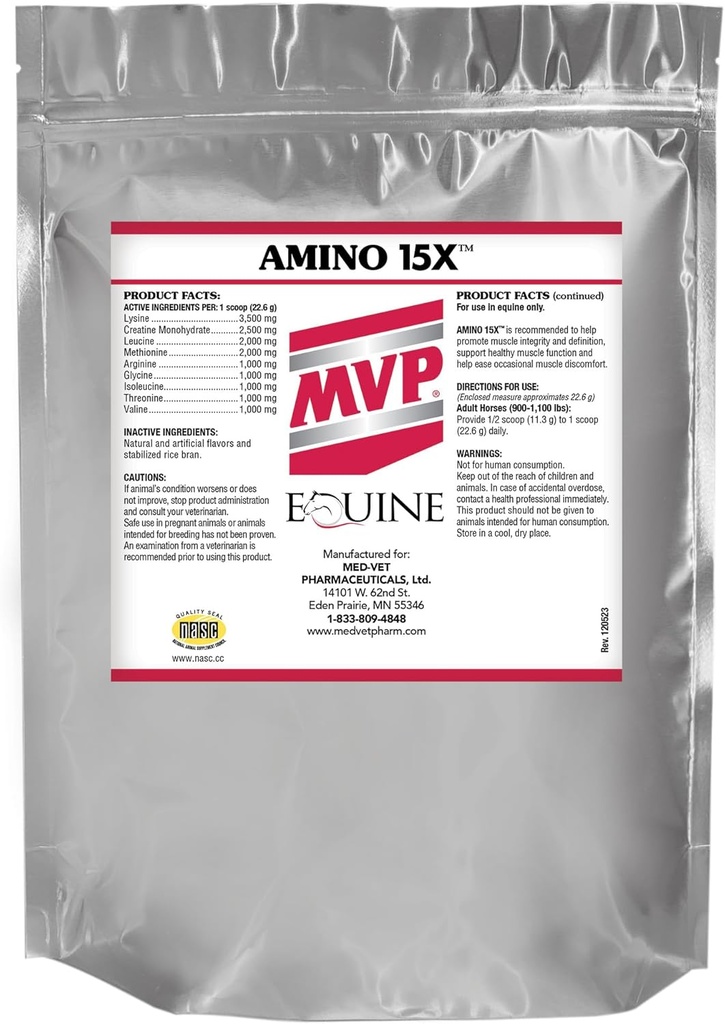 Amino 15X (3 lb) -Wspiera zdrowe mięśnie Funkcje, Rozwój i naprawa koni