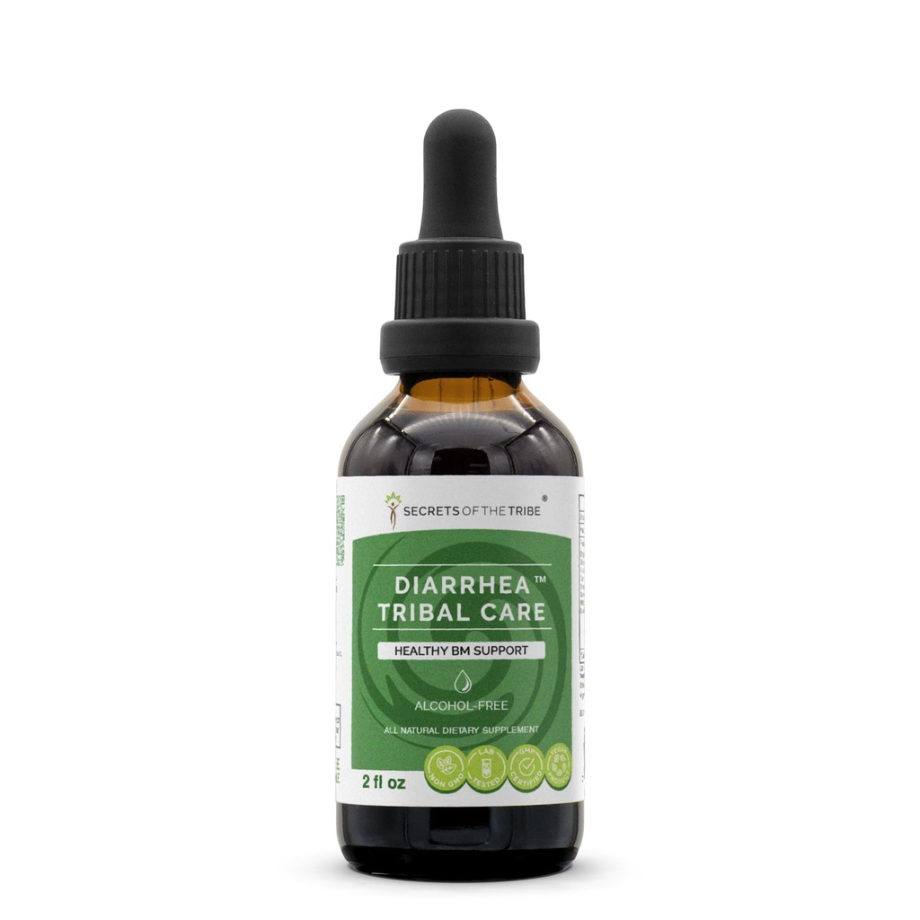 Tajemnice Tribe Dierrhea Tribal Care Tincture Alcohol- Free Extract, Herbs BlackBerry Rubus Fruticosus, Rumomile Matricaria Recutita, Goldenseal Hydrastis Canadensis Zdrowe spożywanie 2 oz