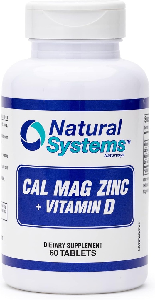 Wapnia Magnezu Cynk witamina D Suplement 60 Tabletki przez systemy naturalne - Wapnia Magnezu Cynk i VIT D Suplementy dla silnego układu immunologicznego - Magnezu Suplement dla układu immunologicznego