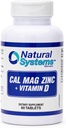 Wapnia Magnezu Cynk witamina D Suplement 60 Tabletki przez systemy naturalne - Wapnia Magnezu Cynk i VIT D Suplementy dla silnego układu immunologicznego - Magnezu Suplement dla układu immunologicznego