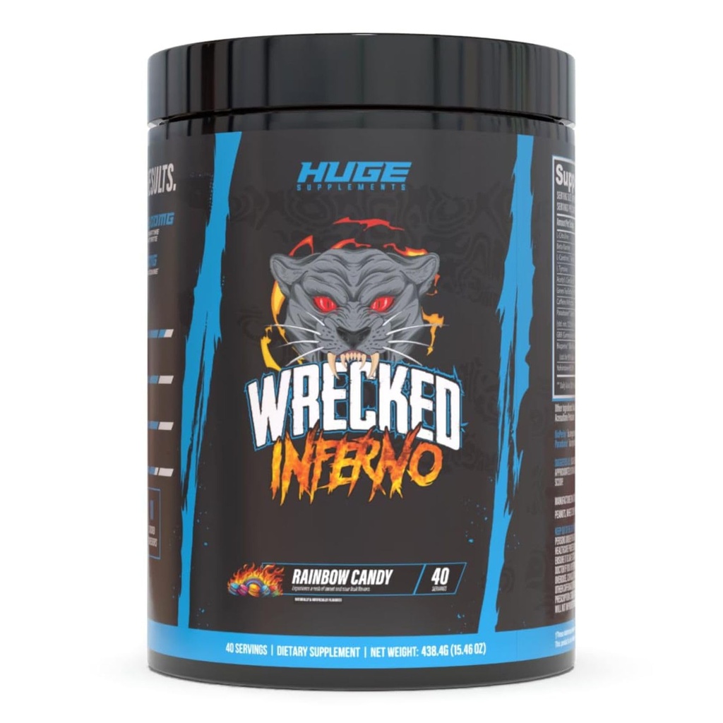 Wrecked Inferno - Termogeniczne przedtreningi dla mężczyzn i kobiet, Zwiększenie energii, Zwiększenie termogenezy & Metabolizm, Zwiększenie wydajności ćwiczeń - Zawiera L- Citrulina, L- Karnityna, Beta- Alanina & Więcej