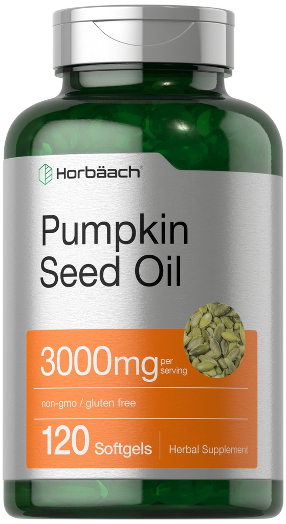 Horbäach Pumpkin Seed Oil 124; 3000mg Equipment 124; 120 Softgel Capsules Equipment 124; Cold Pressed Dietary Supplement Equipment 124; Non-GMO and gluten Free Formula