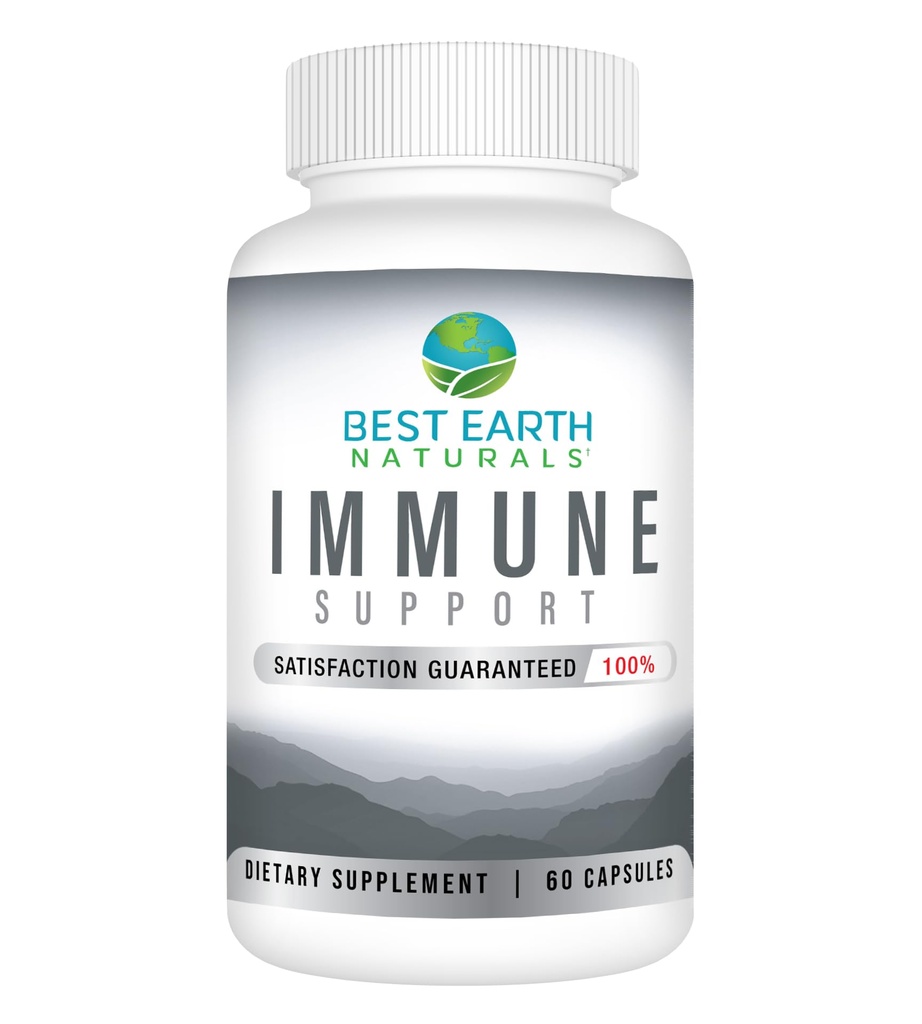 Najlepsze Earth Naturals Immune Supplement Supplement - Multi Vitamin dla dorosłych z witaminą C 30mg, Witamina E 30 Iu, Turmeric, Grzyb, Suplement czosnku i więcej - 60 Kapsułki