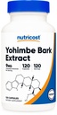 Nutricost Yohimbe Bark Extract 450mg (9mg Yohimbine Alkaloids), 120 Kapsułek - dodatkowa siła, Gluten Free, Non-GMO