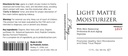 Probiotic Action ® Light Matte Moisturizer - Probiotic pomóc zapobiec trądzikowi, Rosacea i Eczema. Probiotyk i Peptyd zachowują blask, miękkość i ucisk czystej skóry.
