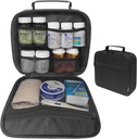 Średnia Travel Pill Butelka Organizator, Torba medyczna, Przewoźnik do leków i dostaw medycznych - Czarny (Bez blokady)