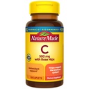 Nature Made Witamina C 500 mg z Rose Hips, Suplement diety do wsparcia immunologicznego, 130 Kapulety, 130 Day Supply