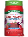 Nature 's Truth Kids Multivitamin Gummies with Probiotics Xi124; 60 Count Xi124; Berry Punch Flavor Xi124; Vegetarian, Non-GMO, and gluten Free Supplement
