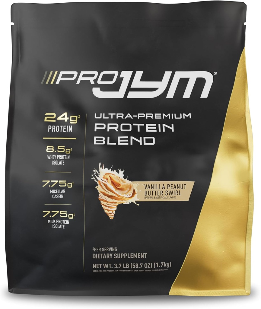 Pro JYM Vanilla Peanut Butter Protein Powder - izolaty białka serwatki, Kazeina, & Białko mleka, Lean Muscle Building for Men & Women, JYM Supplement Science, 45 Służenie