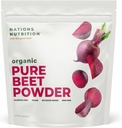 Czysty proszek korzeniowy buraków organiczny - Cyfrowy cyrkulacja tlenku azotu Superfood, Wspiera przepływ krwi i zdrowie serca - Zwiększ wytrzymałość i energię naturalną, 30 + Służenie (1 LB Bag)