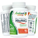 Błogi MitoMag - 300 mg Elemental Magnezu Complex: Mg Glycinate, Mg BHB - Sleep Muscles Mood Energy Cognitive Focus Calm - All Natural, USA Made, No Additives - 60 Vegan kapsułki suplement