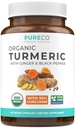 Organic Turmeric Ginger Black Pepper Supplement - Wysoka moc Organic Turmeric Curcumina Kapsułki z Ginger & Black Pepper dla ulepszonych korzyści i absorpcji - Vegan & Non-GMO (1 Miesiąc dostaw)