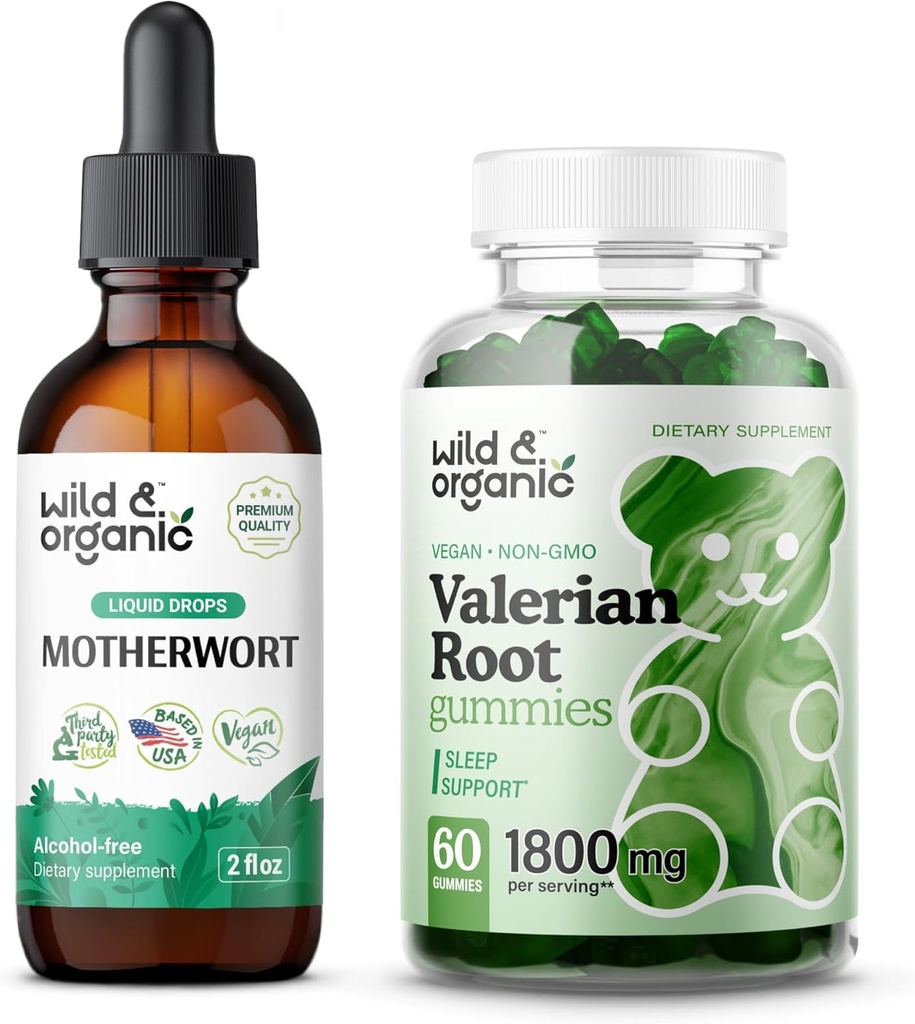 Wild & Organic Motherwort Tincture 2 fl oz & Valerian Gummies Root