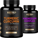 Cytrynian magnezu i tlenek magnezu 500 mg Complex Supplement i kurkumina turmerowa - Wysoka absorpcja Maksymalna wytrzymałość - Kurkuma Turmerowa Suplementy dla Joint, Hearth Health