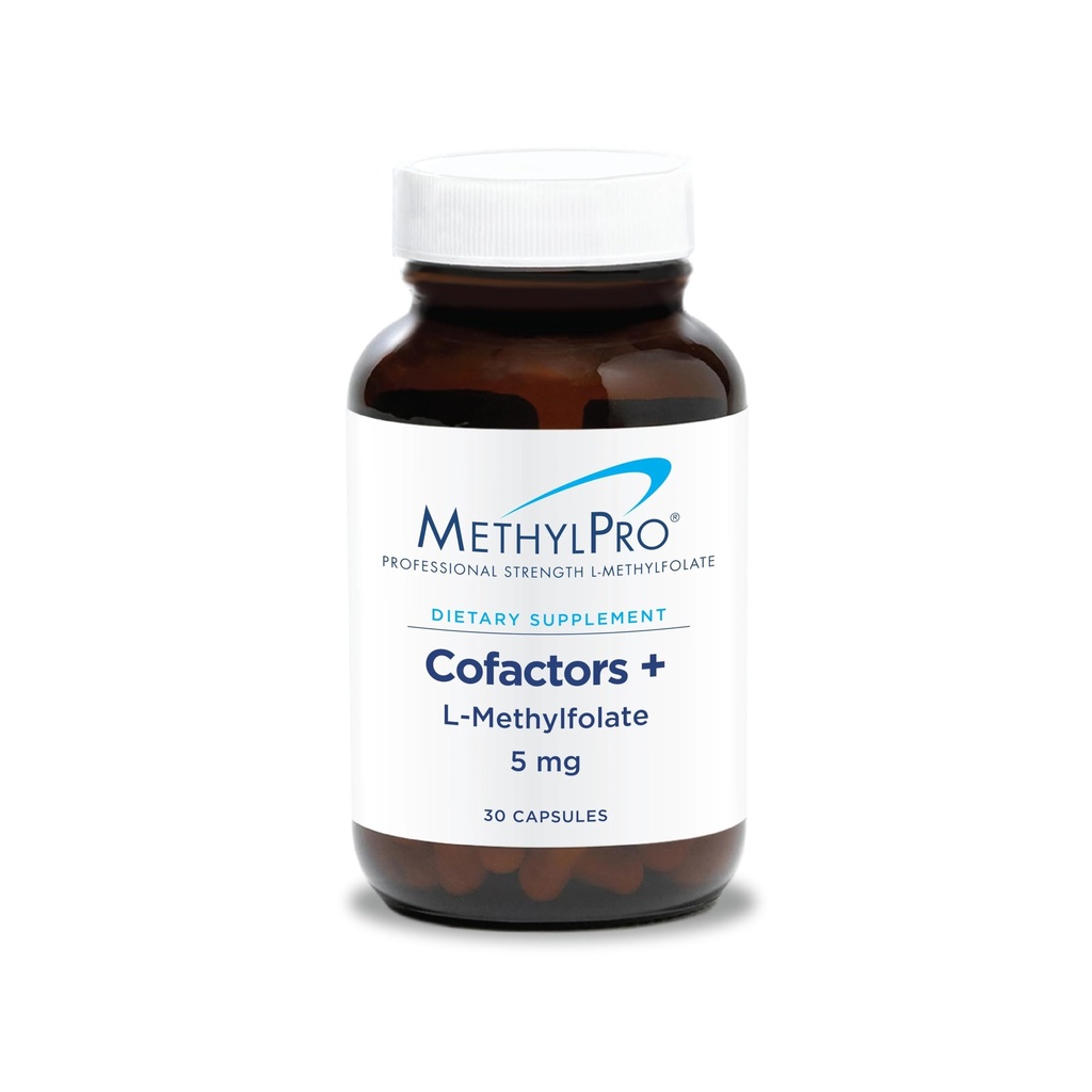 MetylPro L- Metylfolan 5 mg + Współczynniki - L Metylowy suplement foliowy dla kobiet i mężczyzn, Metylowana Witamina B9 (5- MTHF) z B6 i B12 dla zdrowia mózgu, Skoncentrowanie i Spokój - 30 Kapsułek (opakowanie po 1)