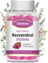 Sugar Free Resveratrol Gummies - Wysokiej czystości Resveratrol Suplement dla przeciwutleniaczy, Zdrowe starzenia, Skóra, Mózg, Organic - 60 Gummies