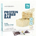 Wonderslim High Fiber Protein Bars, Fluffy Vanilla Crisp Perfect 124; 15 g Protein, 6g Fiber Perfect 124; Niski cukier, Niski Carb Perfect 124; Zdrowy zapach 124; Zadowolające, Wspiera energię i na - Wygody, 7 Pack