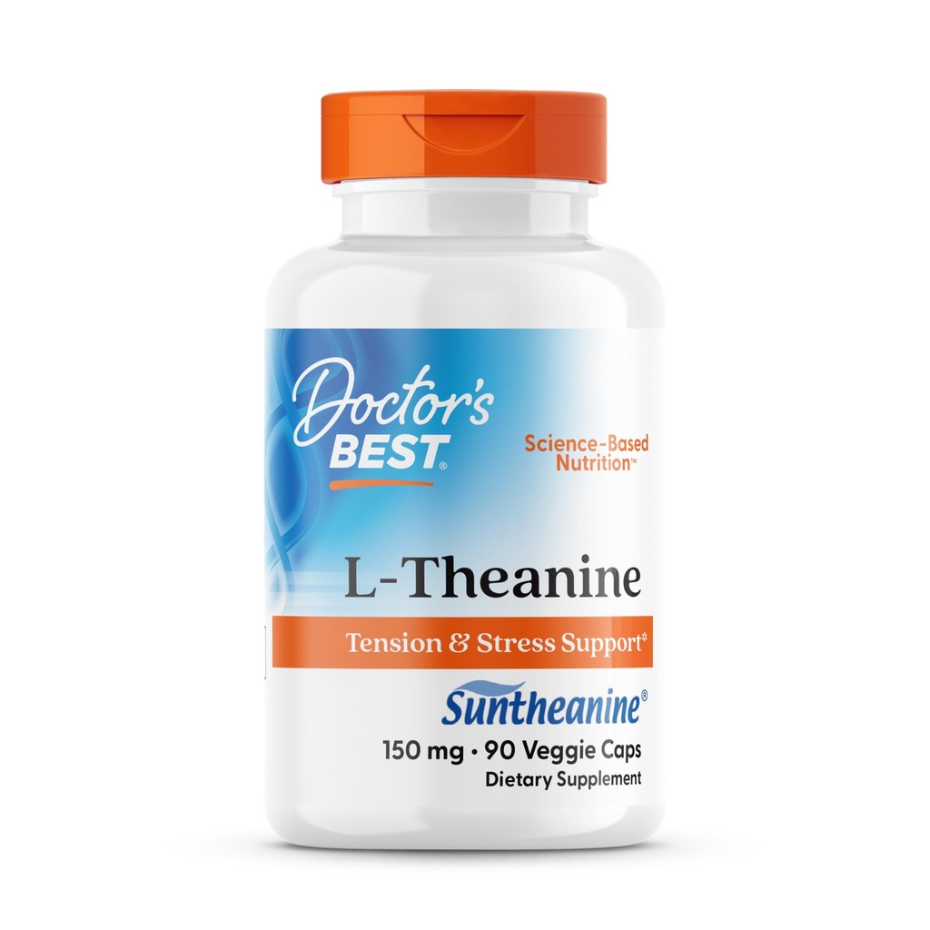 Najlepszy lekarz L- Theanine zawiera Suntheanine, pomaga zmniejszyć stres i sen, Non-GMO, Gluten Free, Wegan, 150 mg (DRB- 00197), 90 Count