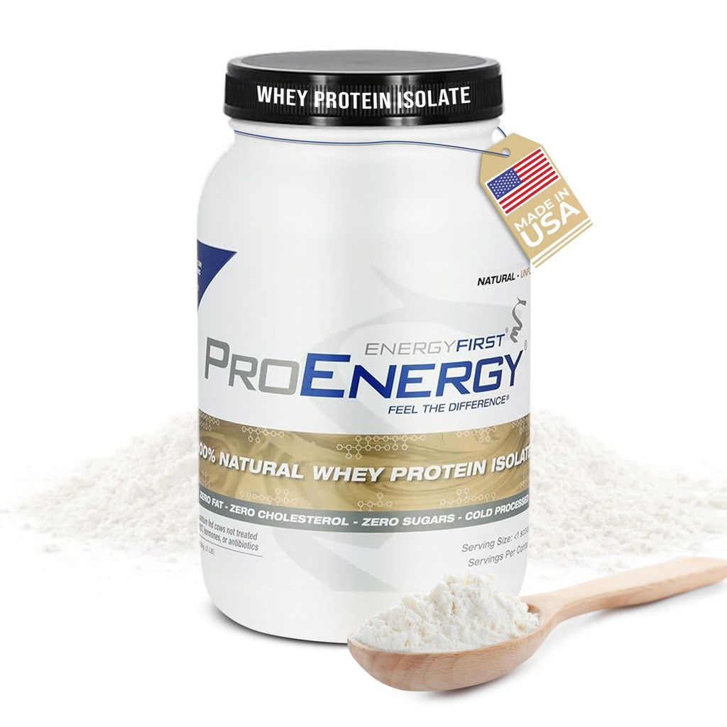 EnergyFirst Natural Grass Fed Protein Protein Isolate Powder, ProEnergy Protein Powder, ProEnergy Shake for Meal Replacement & Post Workout Recovery, Non-GMO, Sugar & Gluten Free 36 Servings