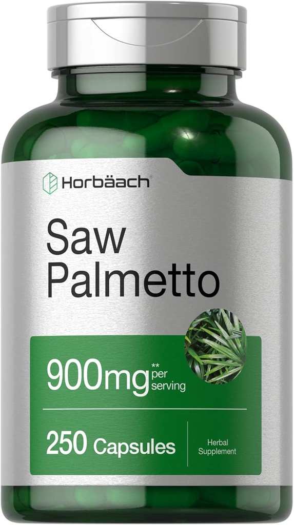 Ekstrakt Horbäach Saw Palmetto 124; 900mg 124; 250 Kapsułek 124; Non- GMO i Gluten Free Formula 124; Tradycyjny suplement ziołowy