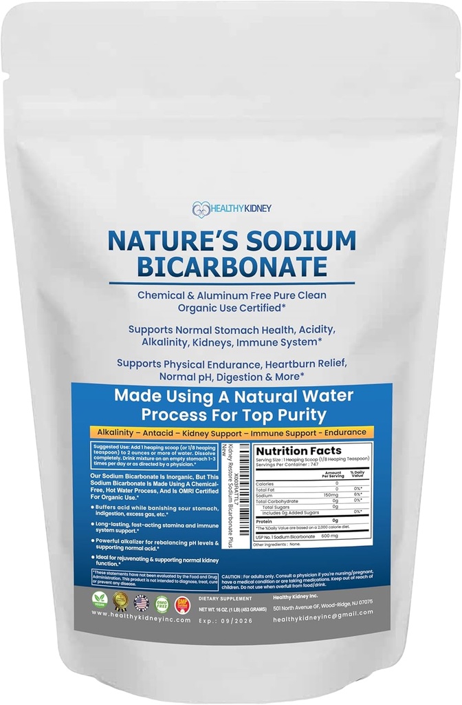 Natural 's Sodu dwuwęglan Organic Use Aluminium Free Baking Soda. No Chemical Pure Baking Soda Powder for Health & Wellness. Dwuwęglan sodu 1lb