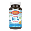 Carlson - Kid 's Chewable DHA, 100 mg DHA, Funkcja Mózgu i Wizji, Wzrost & Rozwój, Pomarańcza, 60 Softgels do żucia
