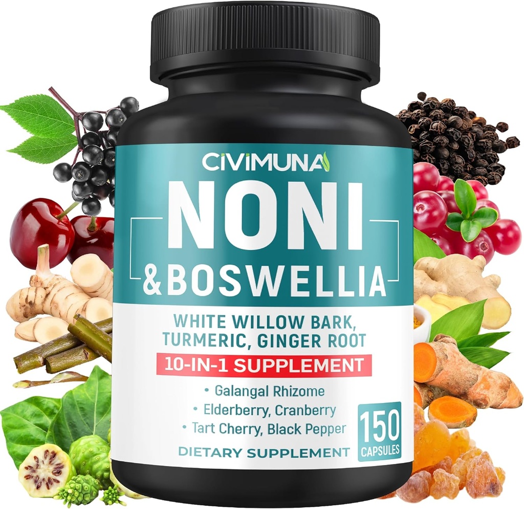 Noni Extract Kapsułki z Noni, Boswella, Biała Willow Bark i więcej - 150 Kapsułki dla 5 Miesiące dostaw