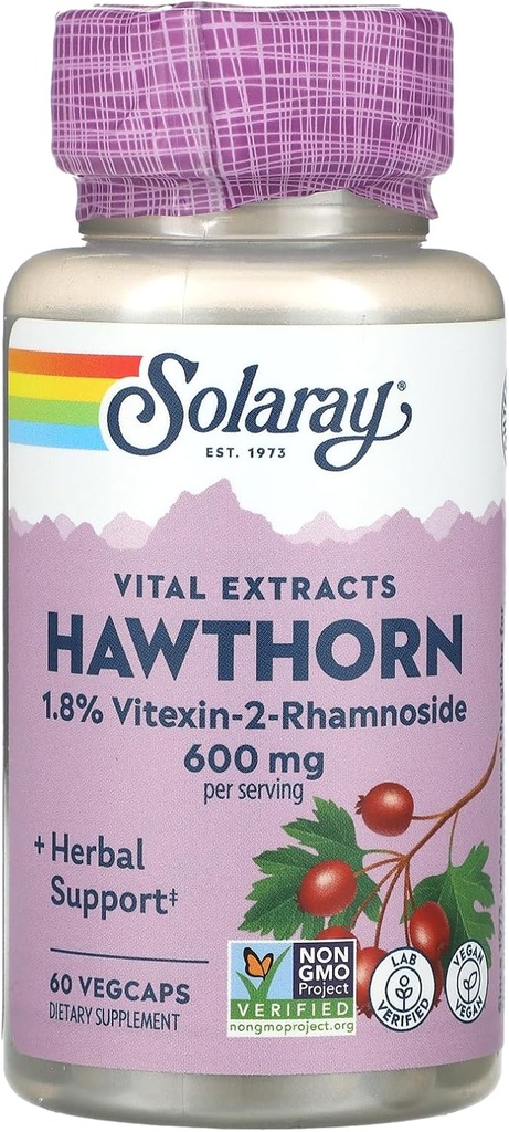 SOLARAY Vital Extracts Hawthorn, 60 VegaCaps