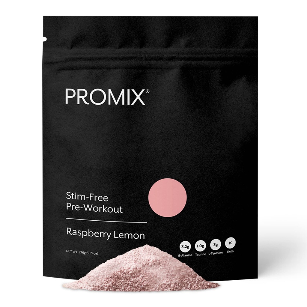 ProMix Wolna żywienie Stymulacja w proszku, Lemon malinowy - 274g - Maksymalna koncentracja, Energia i Wydajność - Witamina B12, Tauryna, Beta- Alanina i Tyrozyna - 30 Służenie (Opakowanie 1)