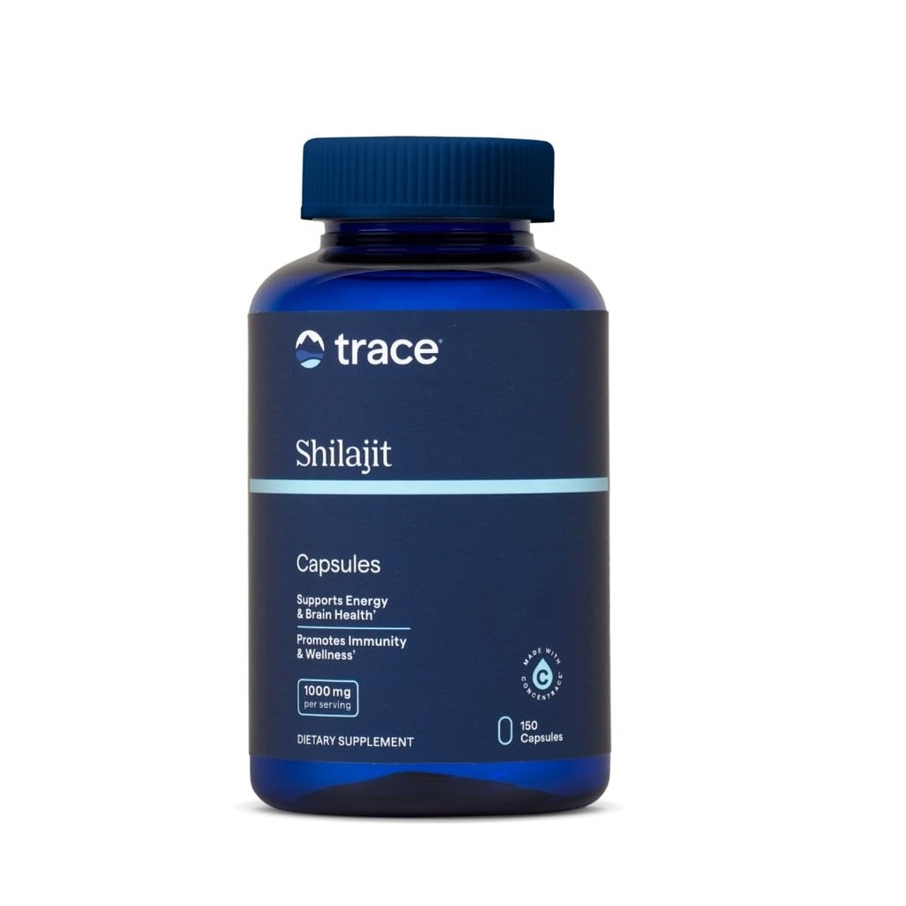 Ślad Minerały Shilajit Kapsułki - Shilajit Suplement dla Codzienne Wellness - Wsparcie odporności - Energia, Zdrowie Mózgu i Przeżywienie Wsparcie - 150 Hrabia (75 Służenie)