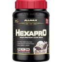 ALLMAX HEXAPRO, Cookies & Cream - 2 lb - 25 gramów białka na serwowanie - 8-godzinne Trwałe uwolnienie - Zero cukru - 21 Słupki
