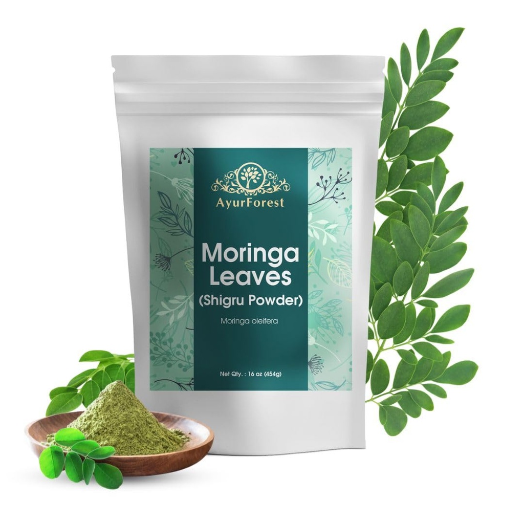 Moringa Leaves Powder Oleifera Leaf Shigru Wielki w napojów i koktajle 16 unce
