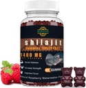 Shilajit Gummies dla mężczyzn i kobiet - 1400mg, Pure Himalayan Supplement, Wysokie w minerałach i kwasu Fulvic, Energia, Mózg, Immunitet Boost, Malina Arbuz Flavor