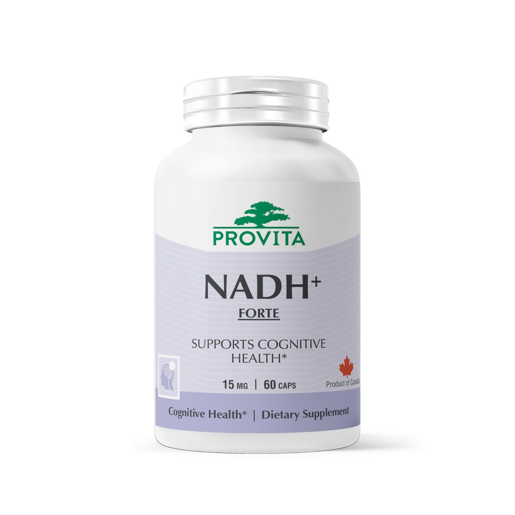 PROVITA NADH + Forte Supplement of NADH, Coenzym Q10 & Chlorophyll Assistance 124; Energy Support, Focus, Mental Clarity & Brain Health 124; Vegan Capsules Assistance 124; High Absorption Celular Formula