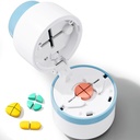 Pill Cutter - Pill Splitter ze stali nierdzewnej Blade do cięcia małych pigułek lub dużych pigułek w jednym czwartym, Pill Cutter 1 / 4, Nadaje się do Cuting Vitamin, Tabletki (1- 4 Blue)