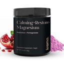 Kroma Calming + Restore Magnezu Proszek - Cytrynian magnezu z L- Theanine do relaksacji, Sen Cykl & Pomocniczy - Suplement do Odzyskiwania Mięśnie - Pomegranat Flavor - 4.4 oz, 30 Służenie