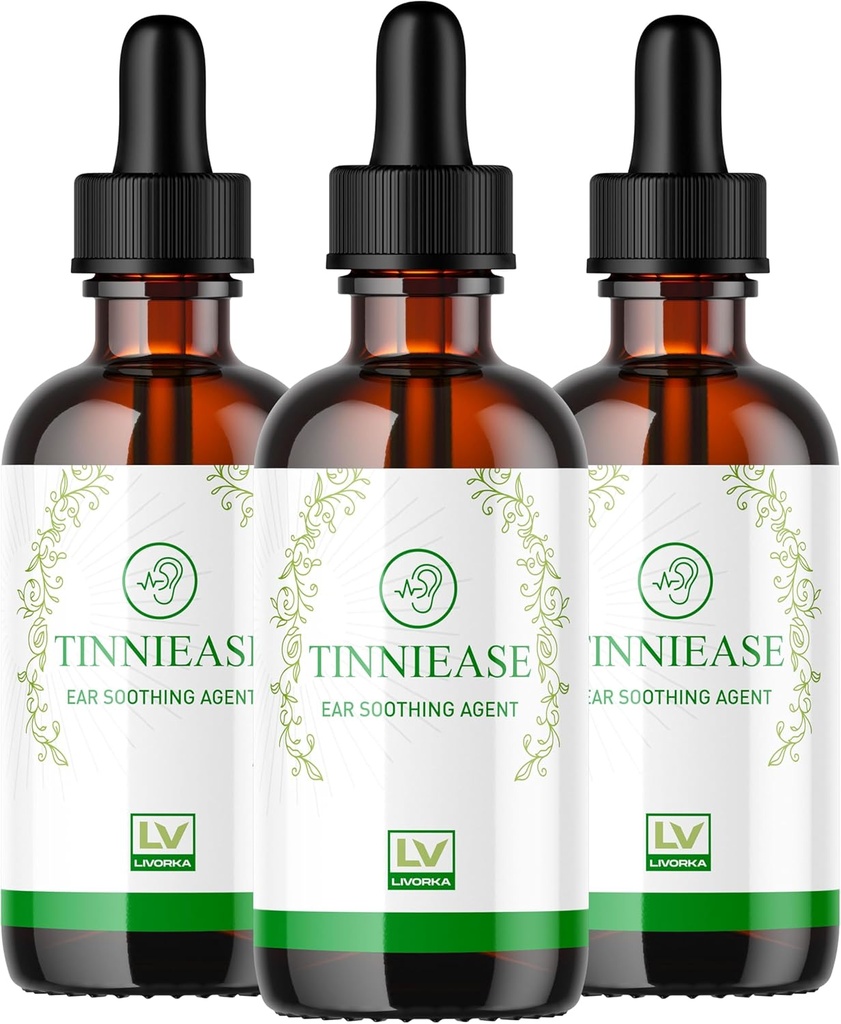LIVORKA (3 opakowania) Tinnilease Drops, Tinnilease Drops for Hear Support, Tinni Ease Drops, Tinnilease Ear Drops, 3 Butelki na 90 dni